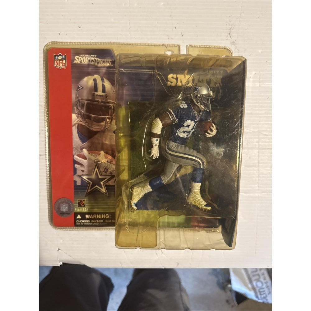 MCFARLANE TOY NFL SERIES 1 DALLAS COWBOY EMMITT SMITH BLUE VARIANT RARE